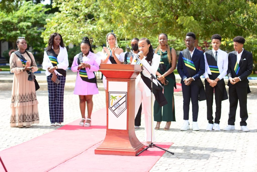 Close up portrait of a happy business woman smiling outside office building